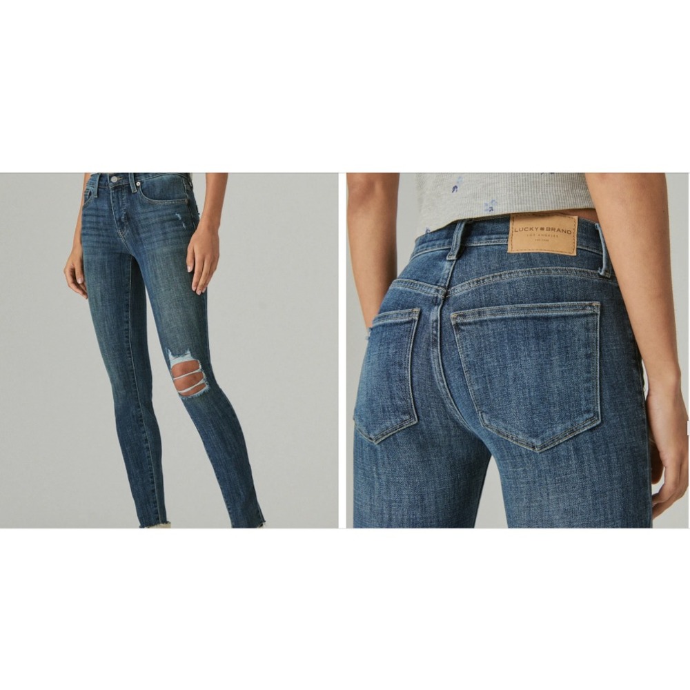 LUCKY BRAND  Mid Rise Ava Skinny Destruct Jeans Sz 0/ 25A NWT